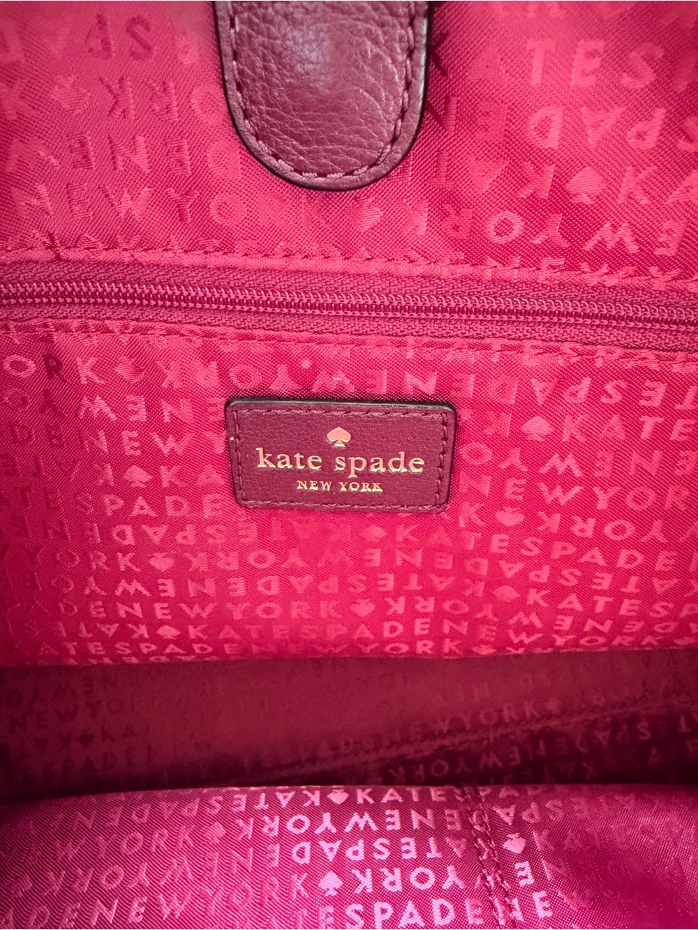 Kate Spade Roselyn Hunts Place Wine Suede Leather Tote Bag - Picture 5 of 11